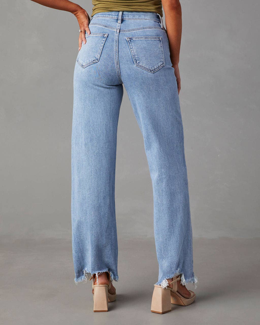 Loose-fitting jeans, fringed straight-leg trousers women - November Moon