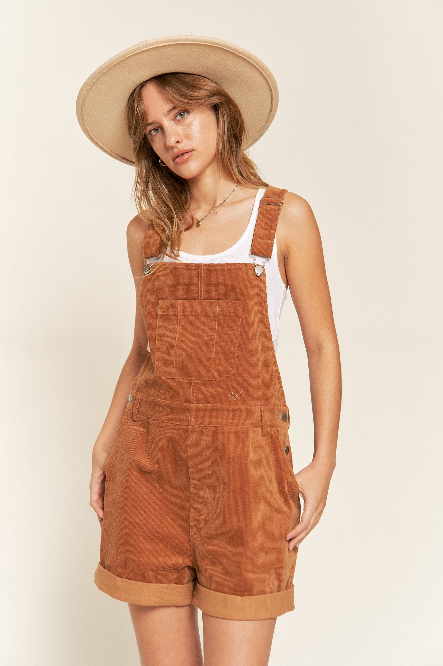 Corduroy Overall Shorts