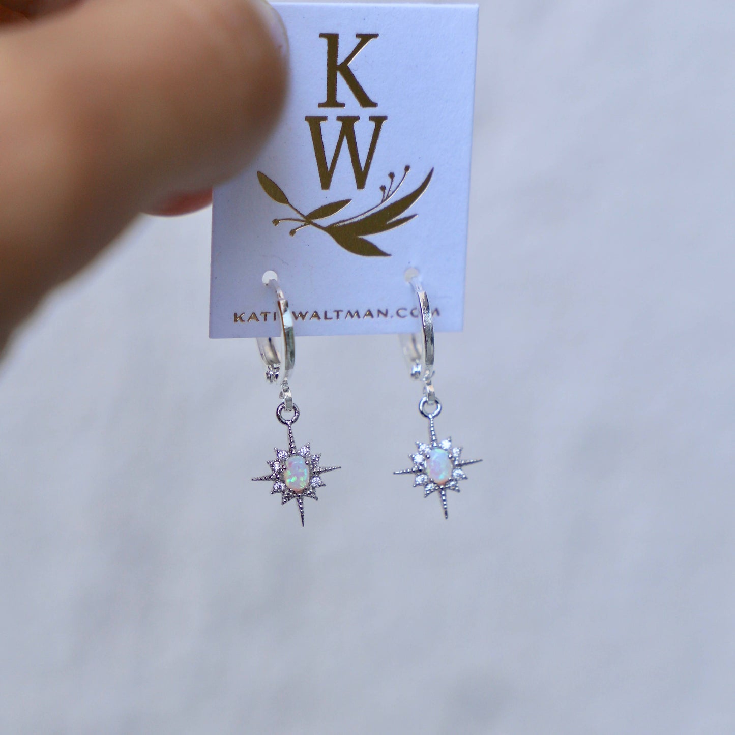 Opal North Star Earrings - Silver - November Moon
