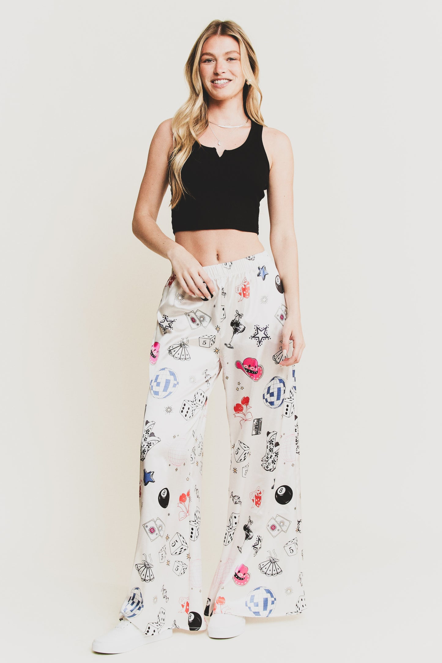 Party Collage Satin Pants