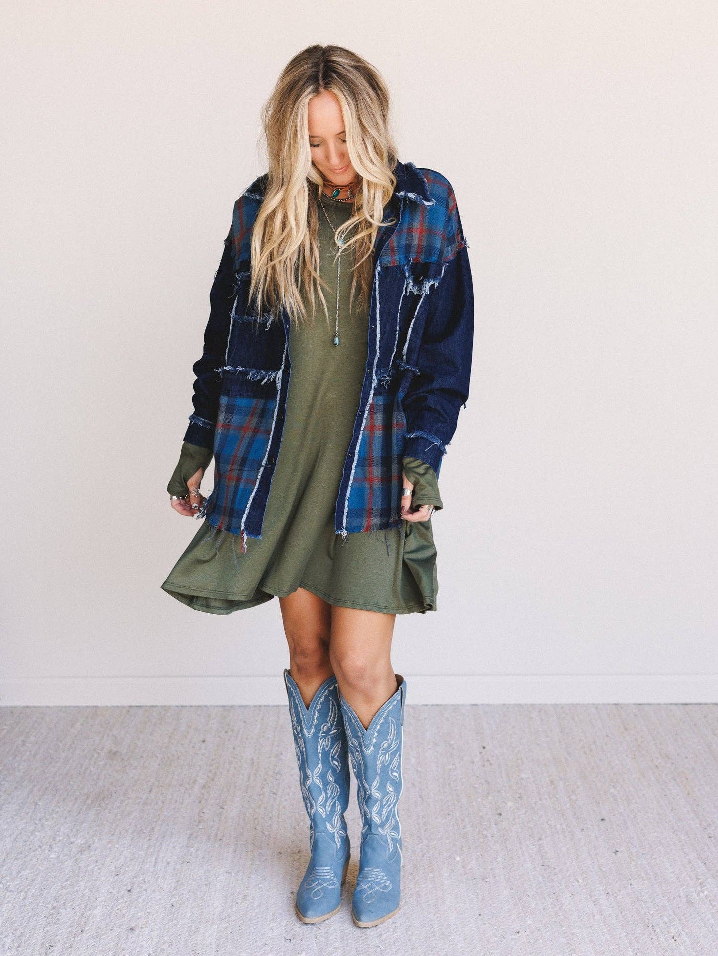 Maisie Long Sleeve Dress - Olive