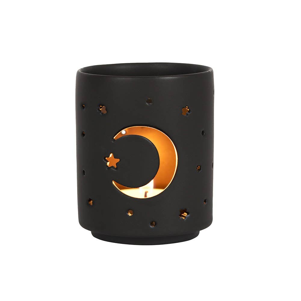 Black Mystical Moon Tealight Holder - November Moon