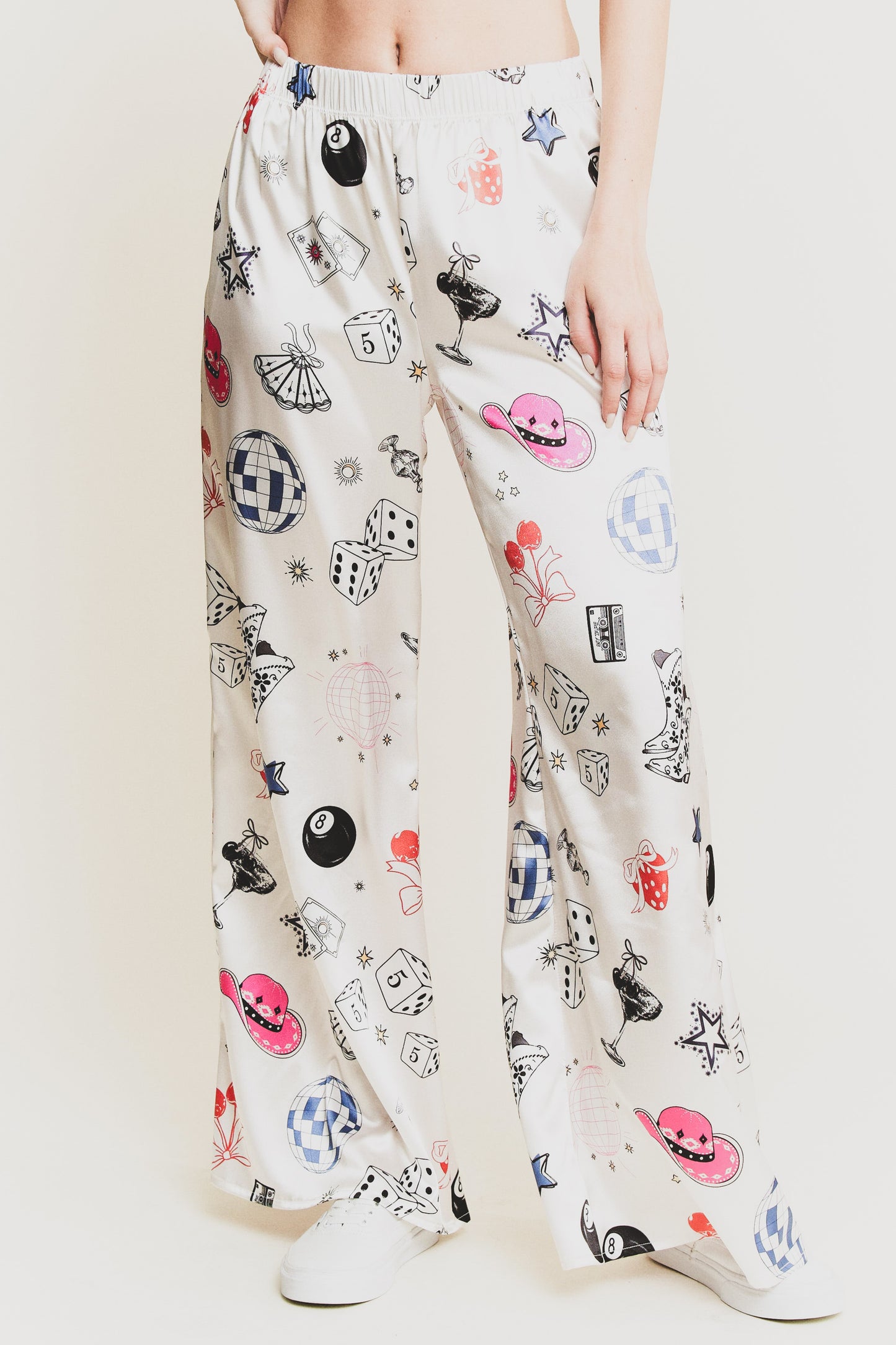 Party Collage Satin Pants