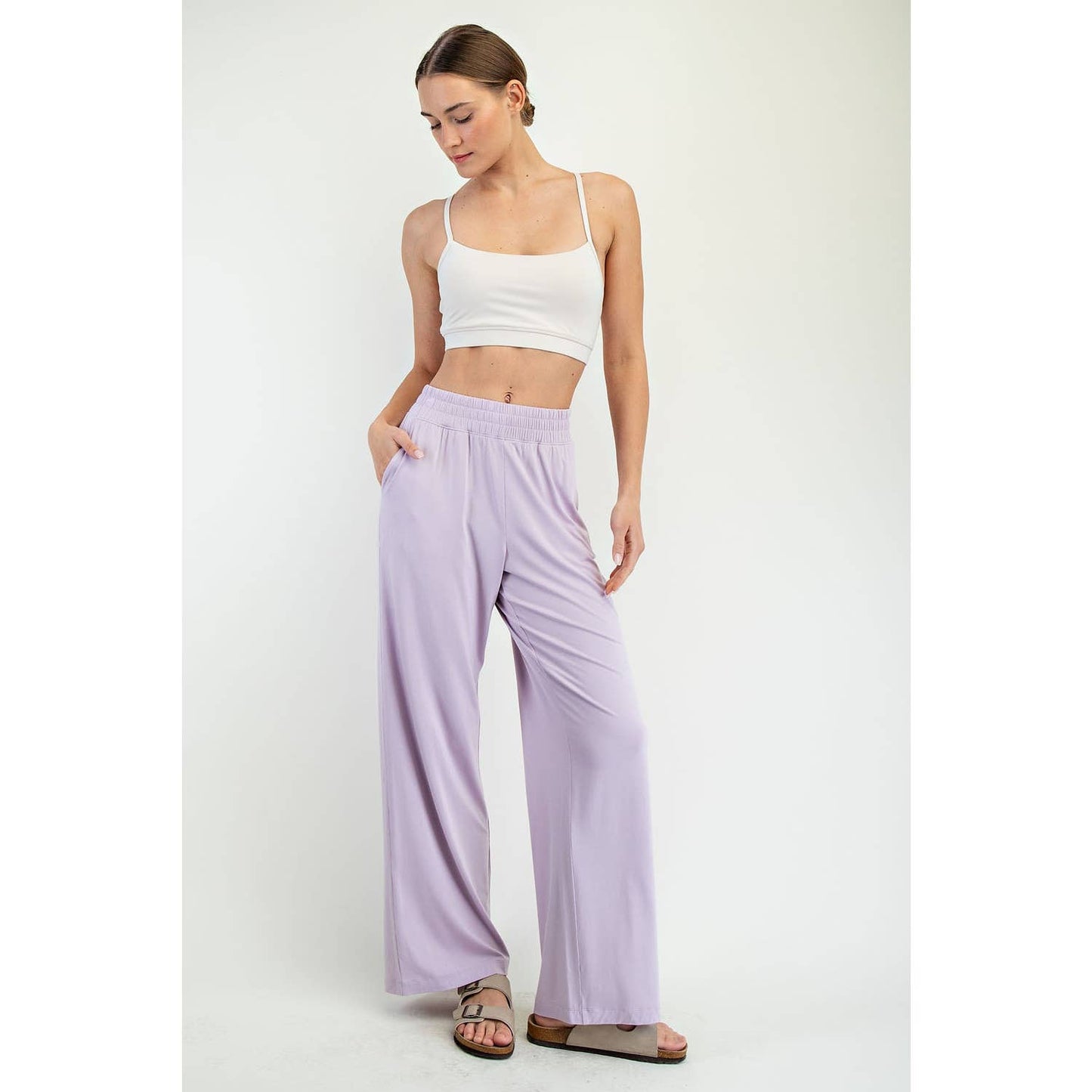 Breezy Wide-Leg Sweatpants - Lavender Dream