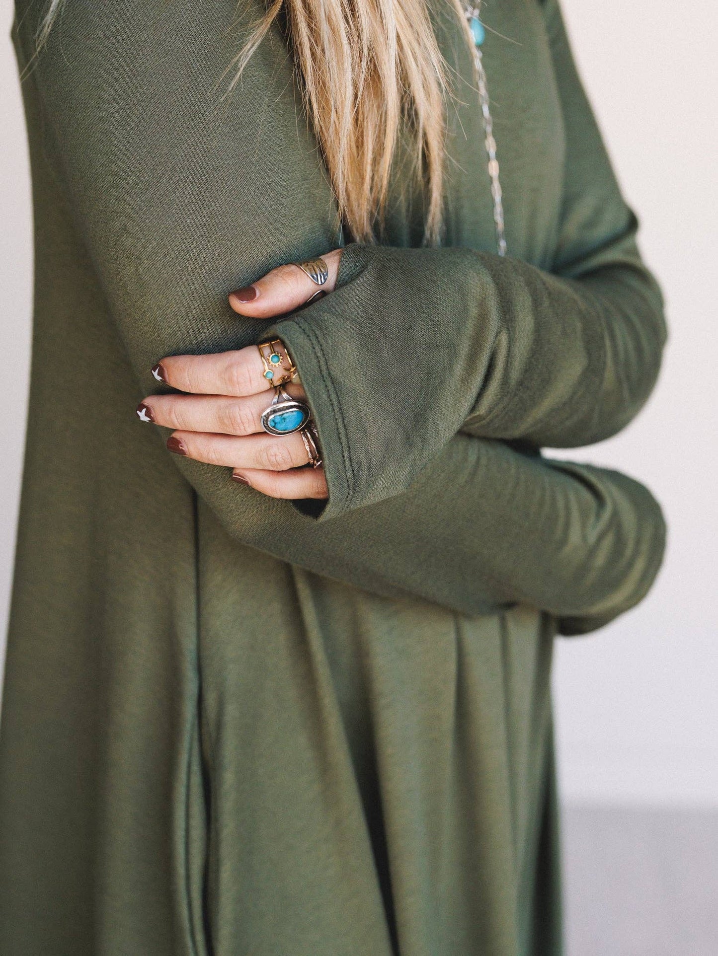 Maisie Long Sleeve Dress - Olive