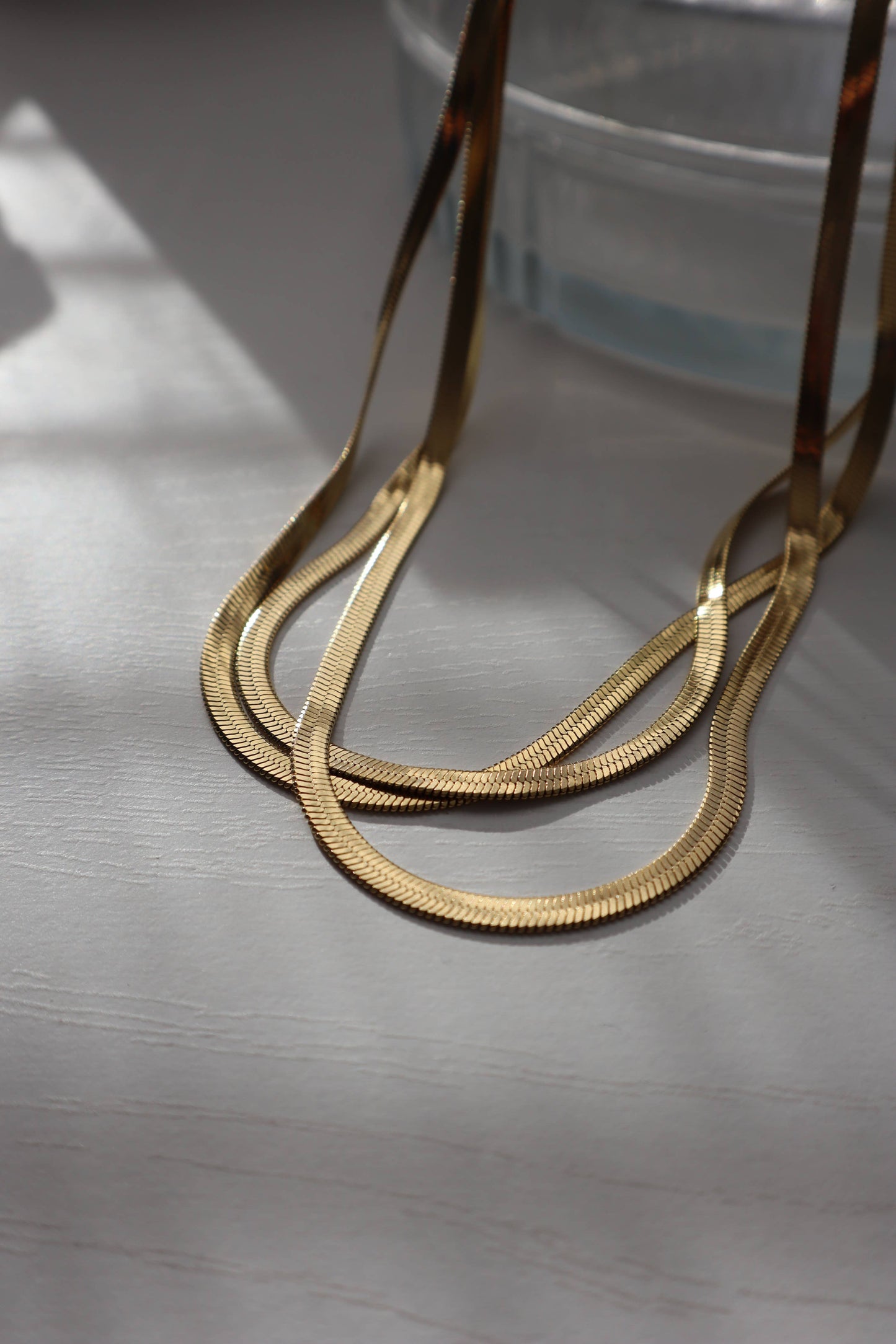 Snake Herringbone Chain Necklace