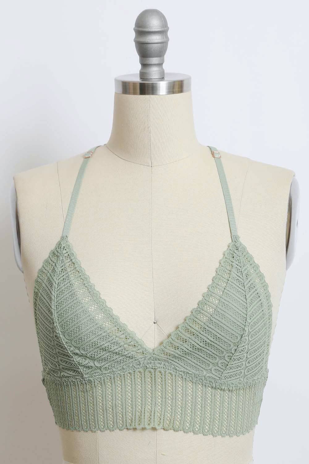 Ribbed Lace Boho Racerback Bralette