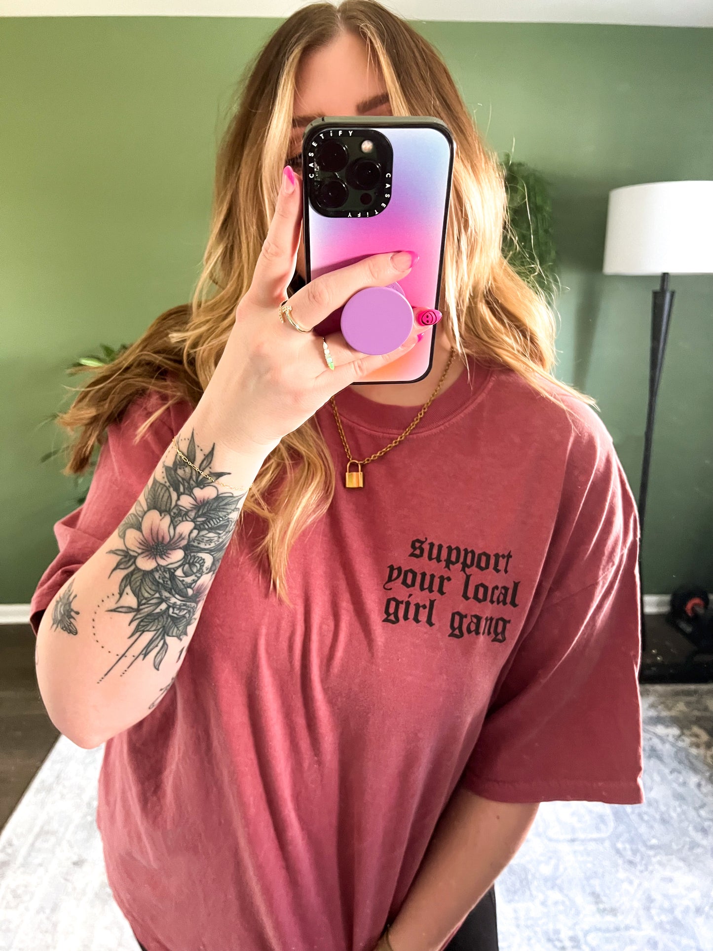 Support Your Local Girl Gang Tee - Crimson
