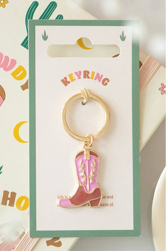Howdy Cowboy Boot Keychain
