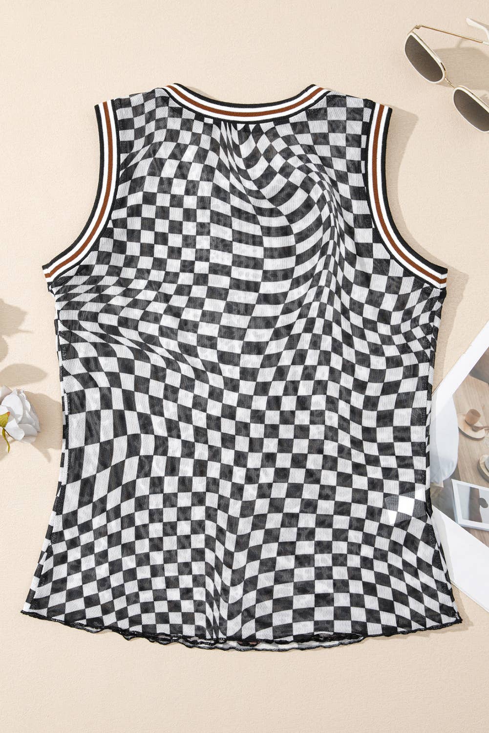 Checkered Cheetah Reversible Mesh Tank Top