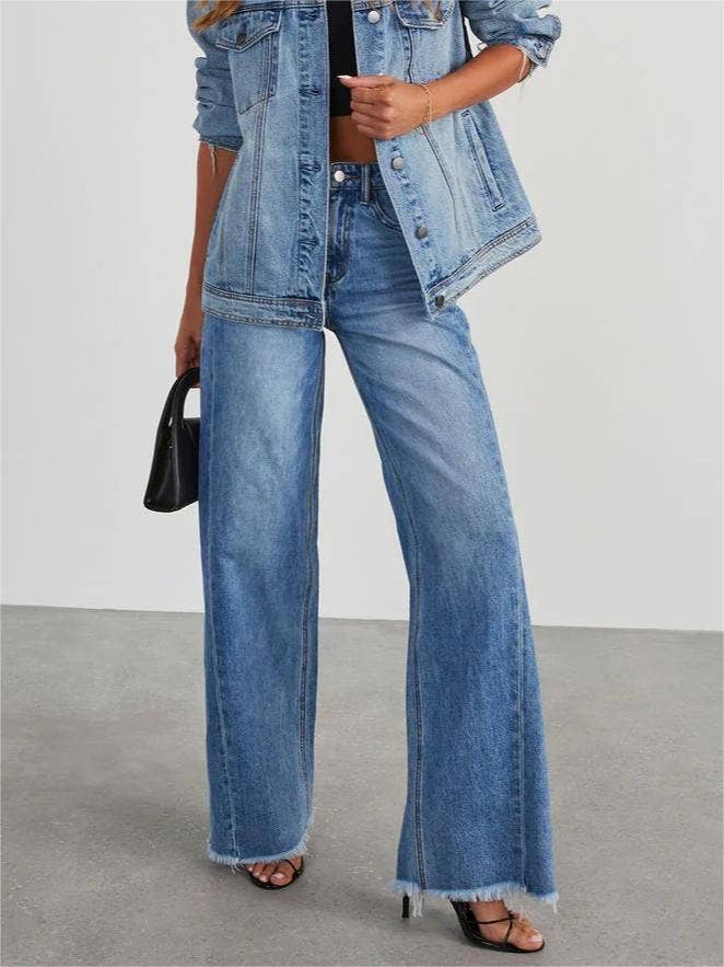 High Waist Wide Leg Jeans - November Moon