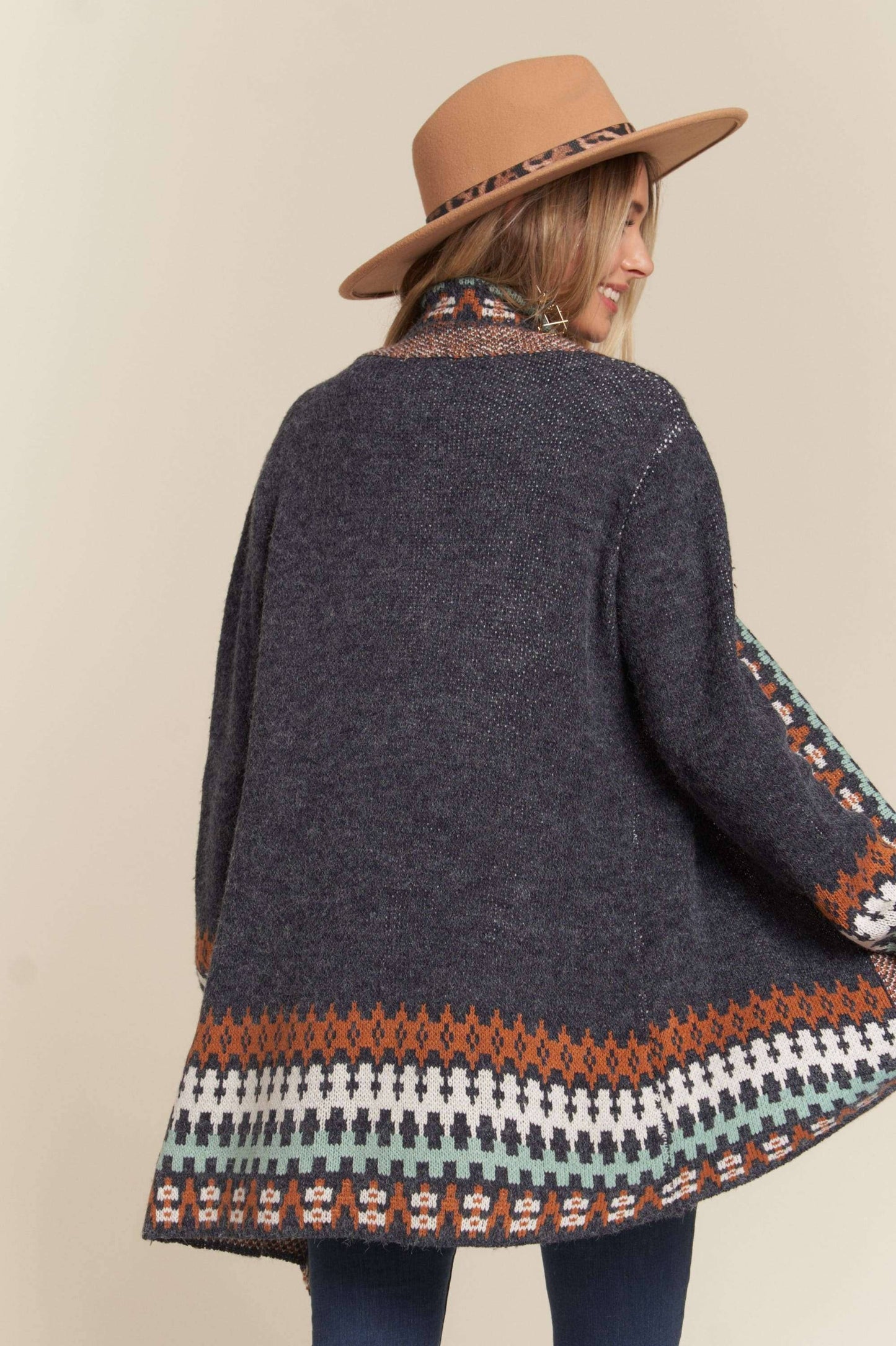 Aztec Cardigan - Navy