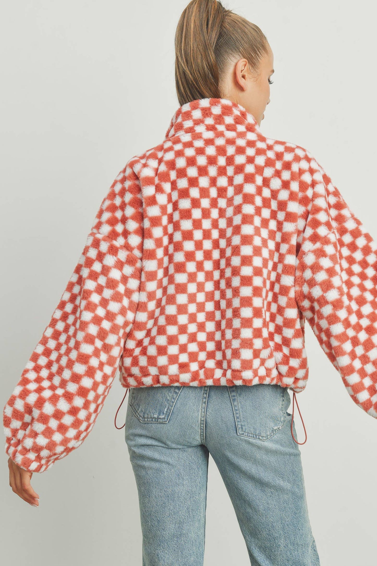 Teddy Checkered Jacket - Rust