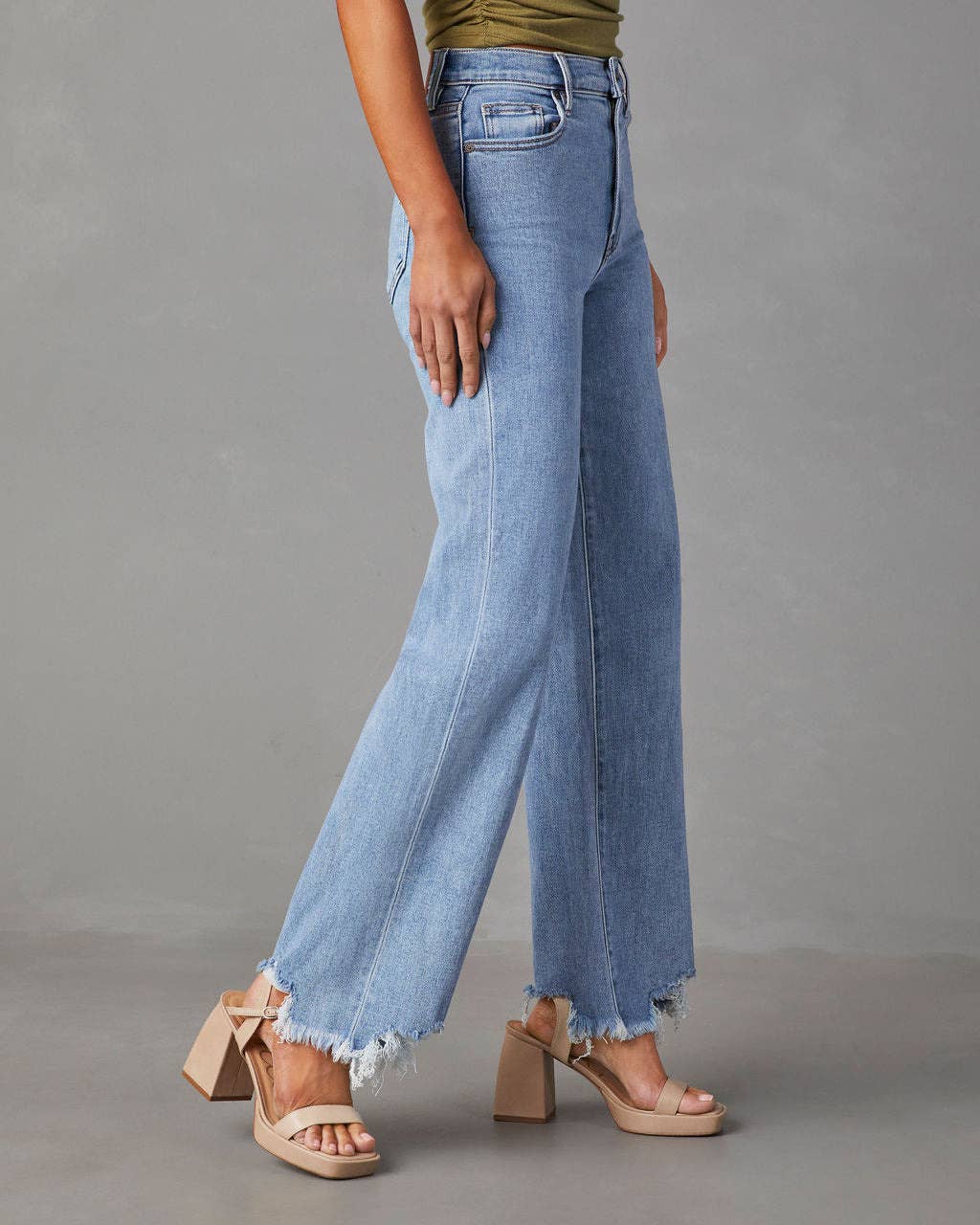 Loose-fitting jeans, fringed straight-leg trousers women - November Moon
