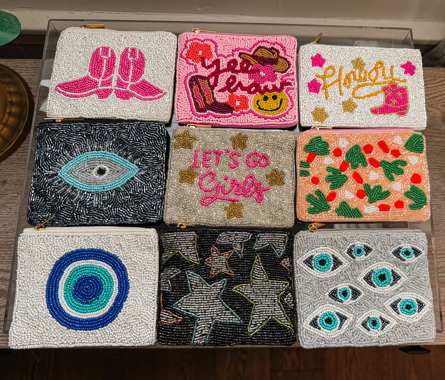 Shining Evil Eye Beaded Coin Purse