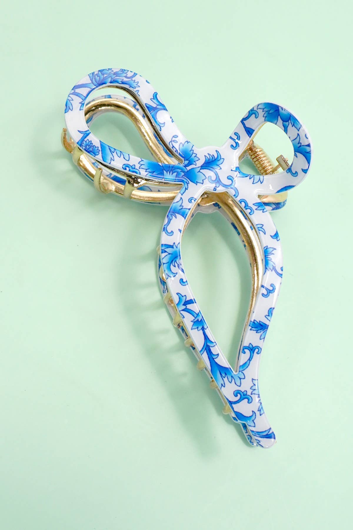 Large Toile Bow Hair Claw Clip