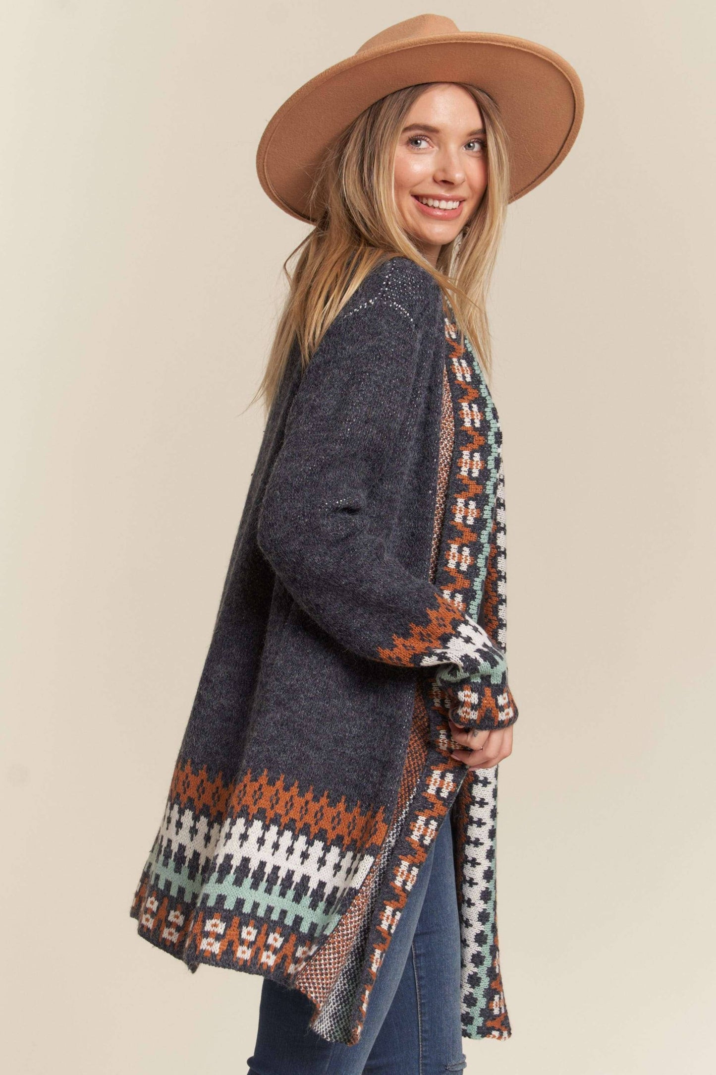 Aztec Cardigan - Navy