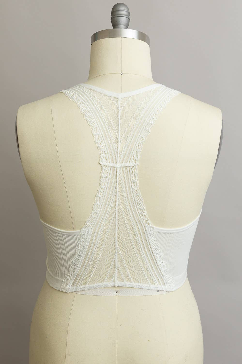 Seamless Lace Racerback Bralette - Ivory