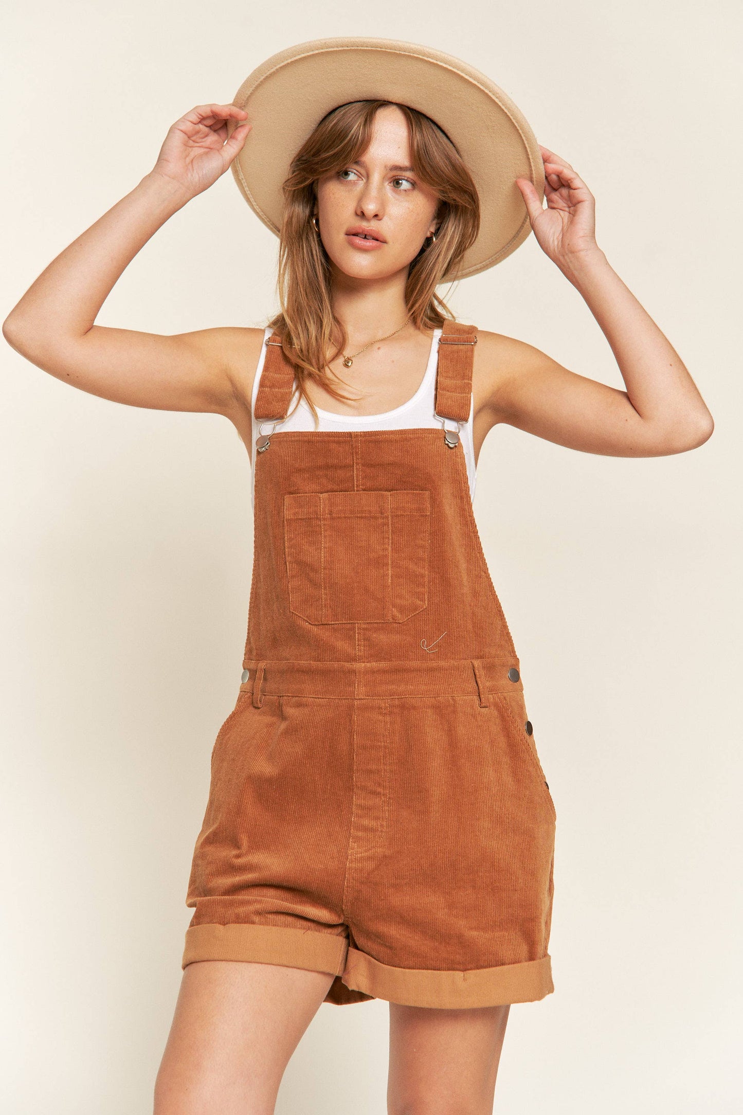 Corduroy Overall Shorts