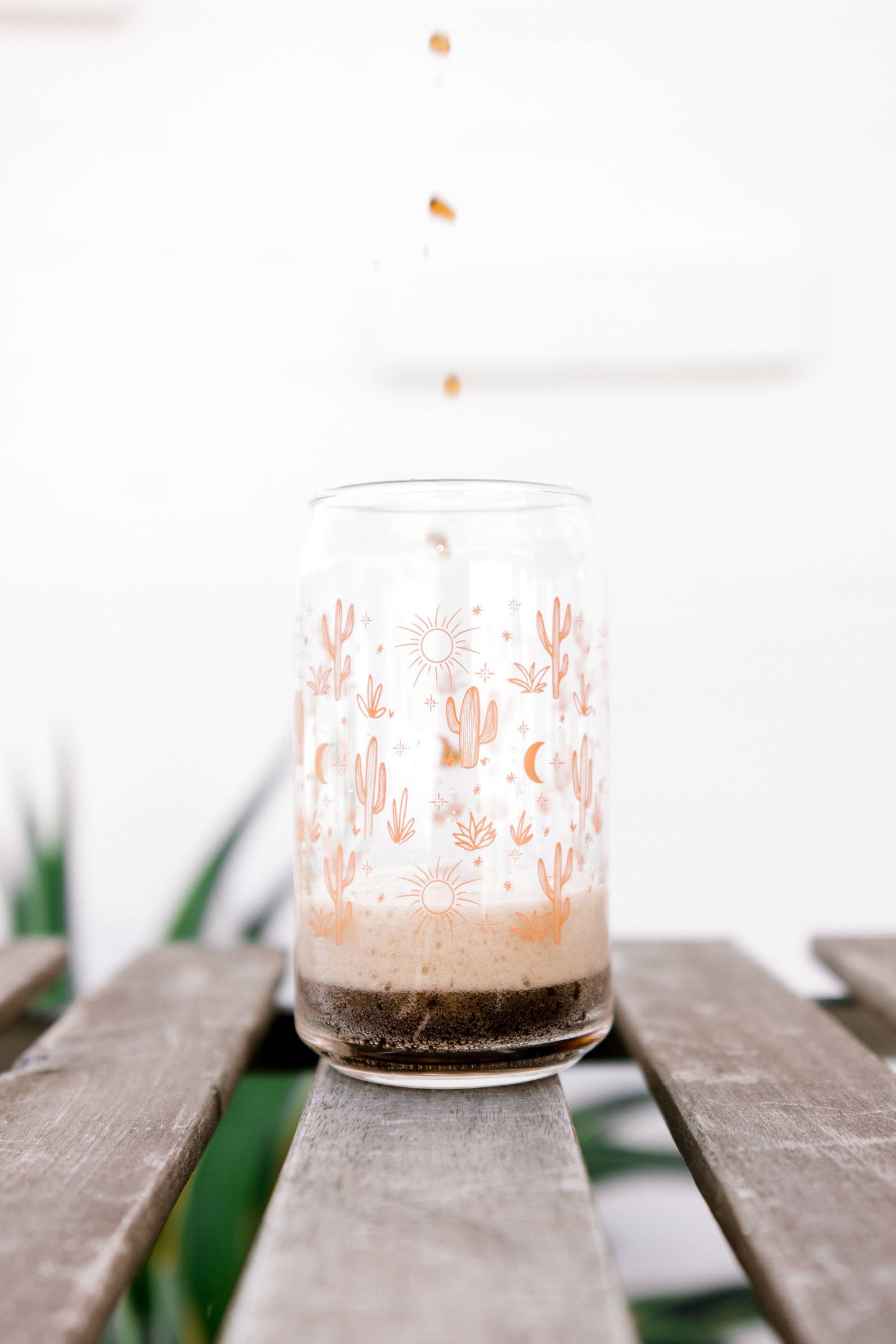 Cactus Glass Can - November Moon