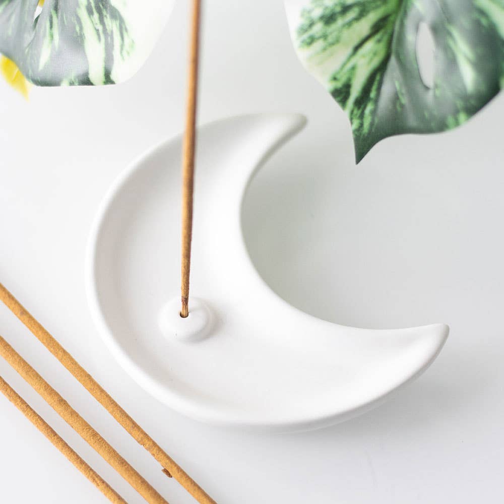 Crescent Moon Ceramic Incense Stick Holder