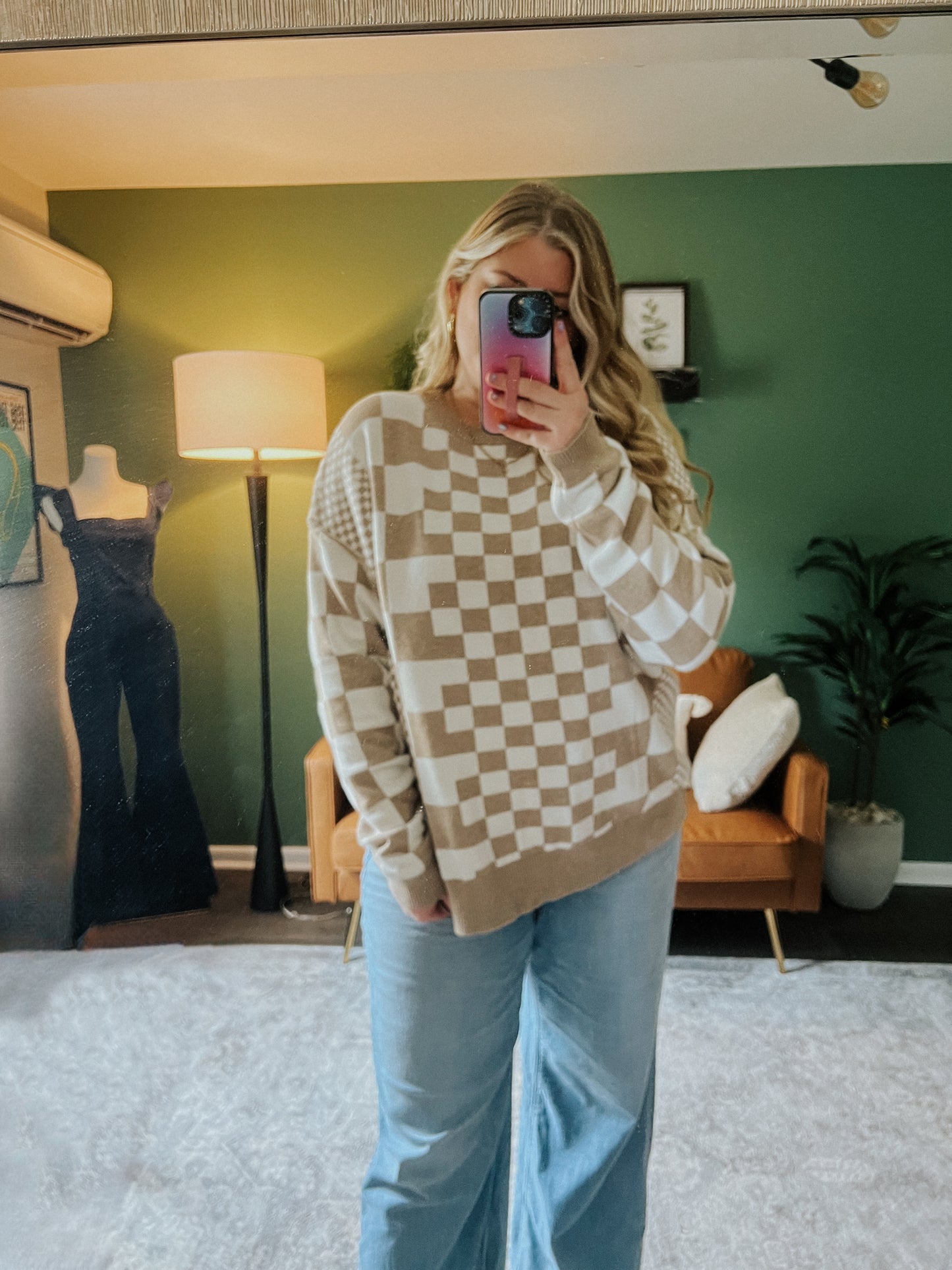 Cozy Checkered Sweater