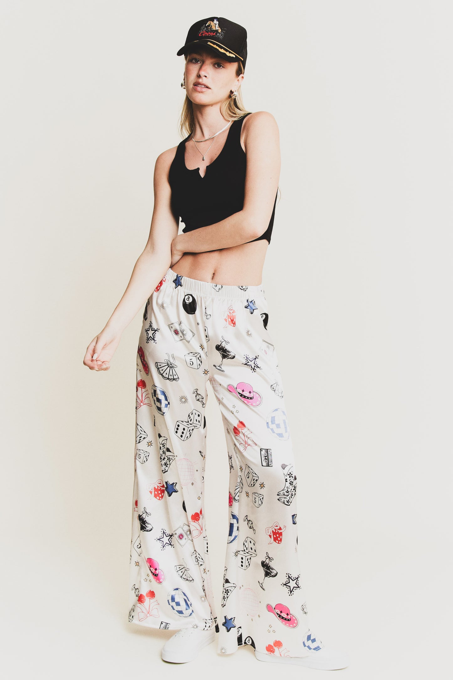 Party Collage Satin Pants