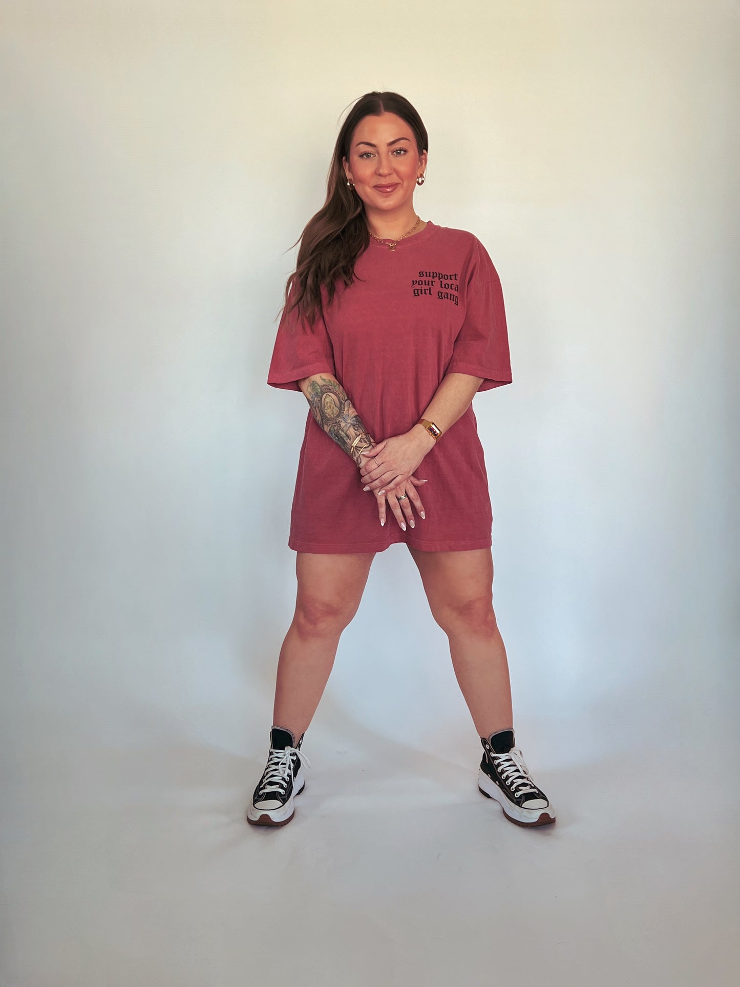 Support Your Local Girl Gang Tee - Crimson