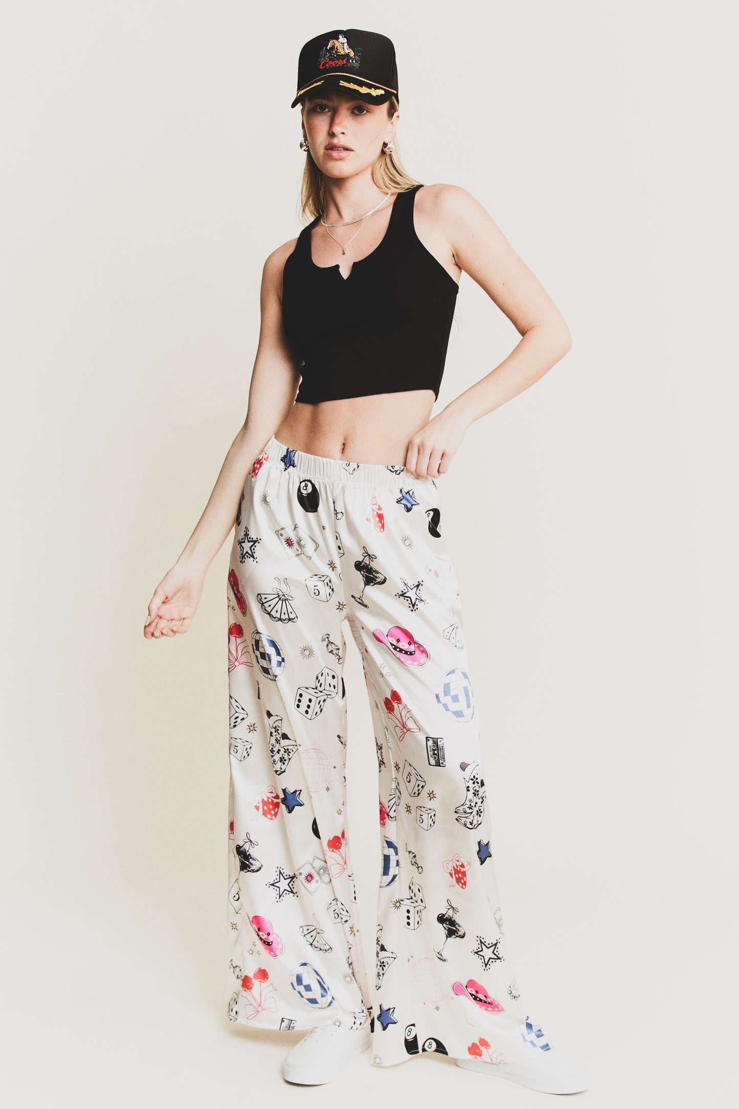 Party Collage Satin Pants