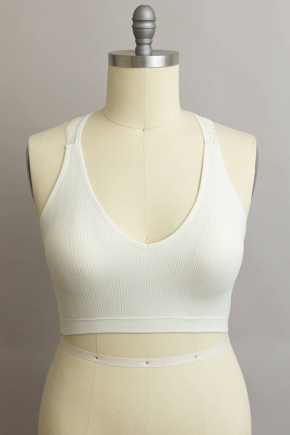 Seamless Lace Racerback Bralette - Ivory