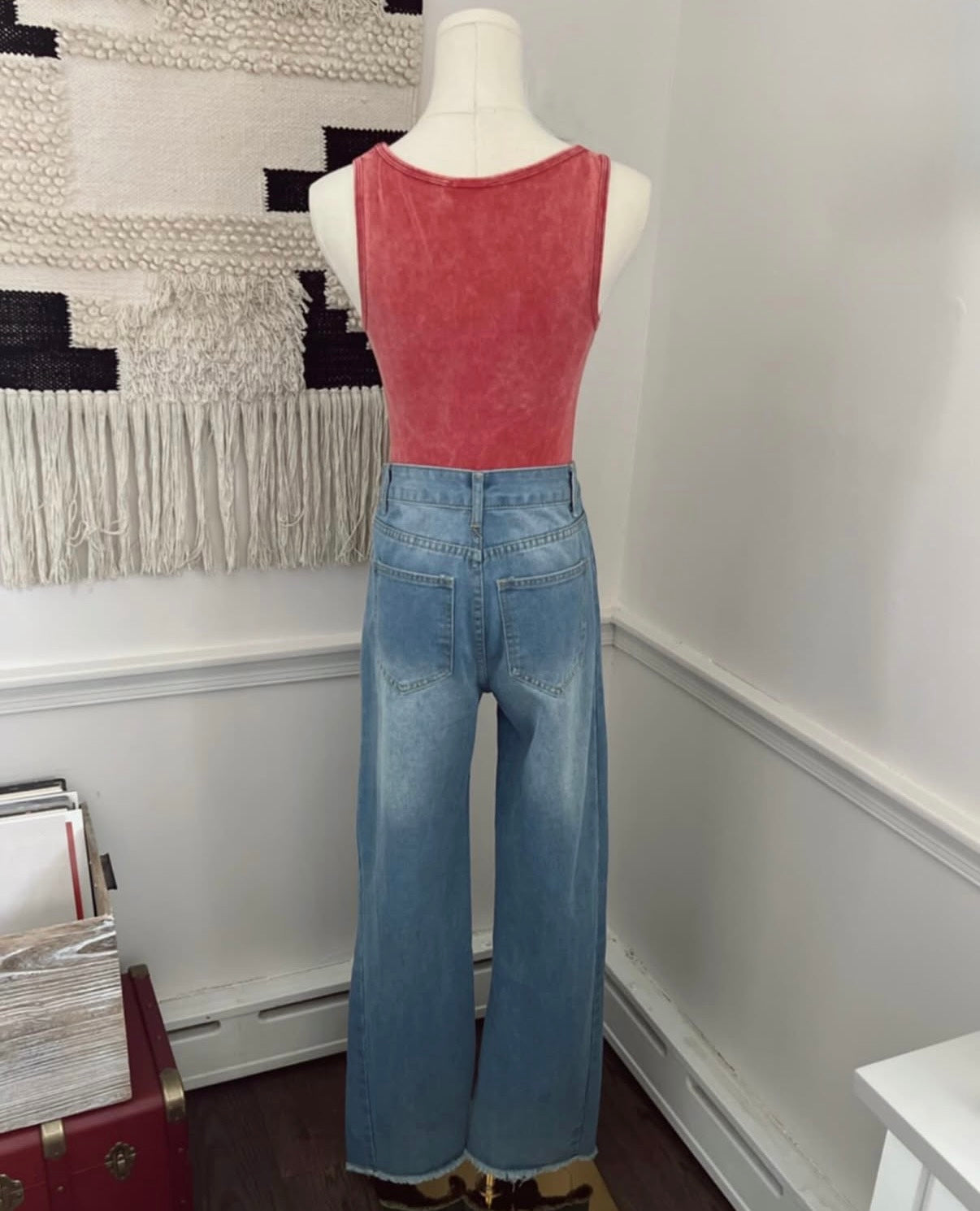 Mineral Wash Bodysuit - Red