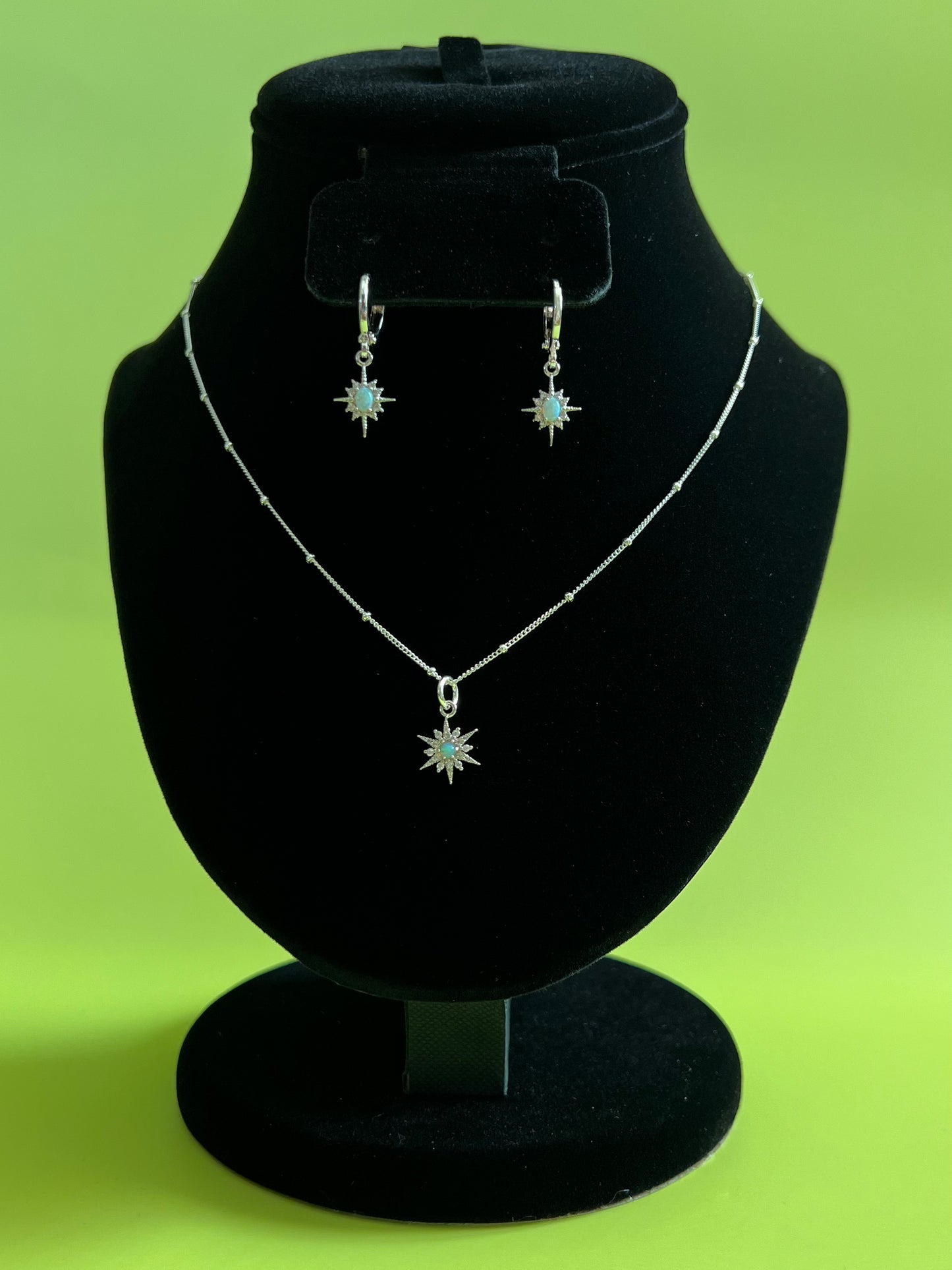Opal North Star Earrings - Silver - November Moon