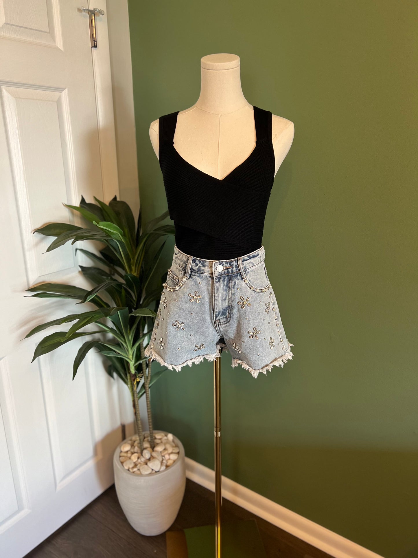 Wrap Sweater Bodysuit - Black
