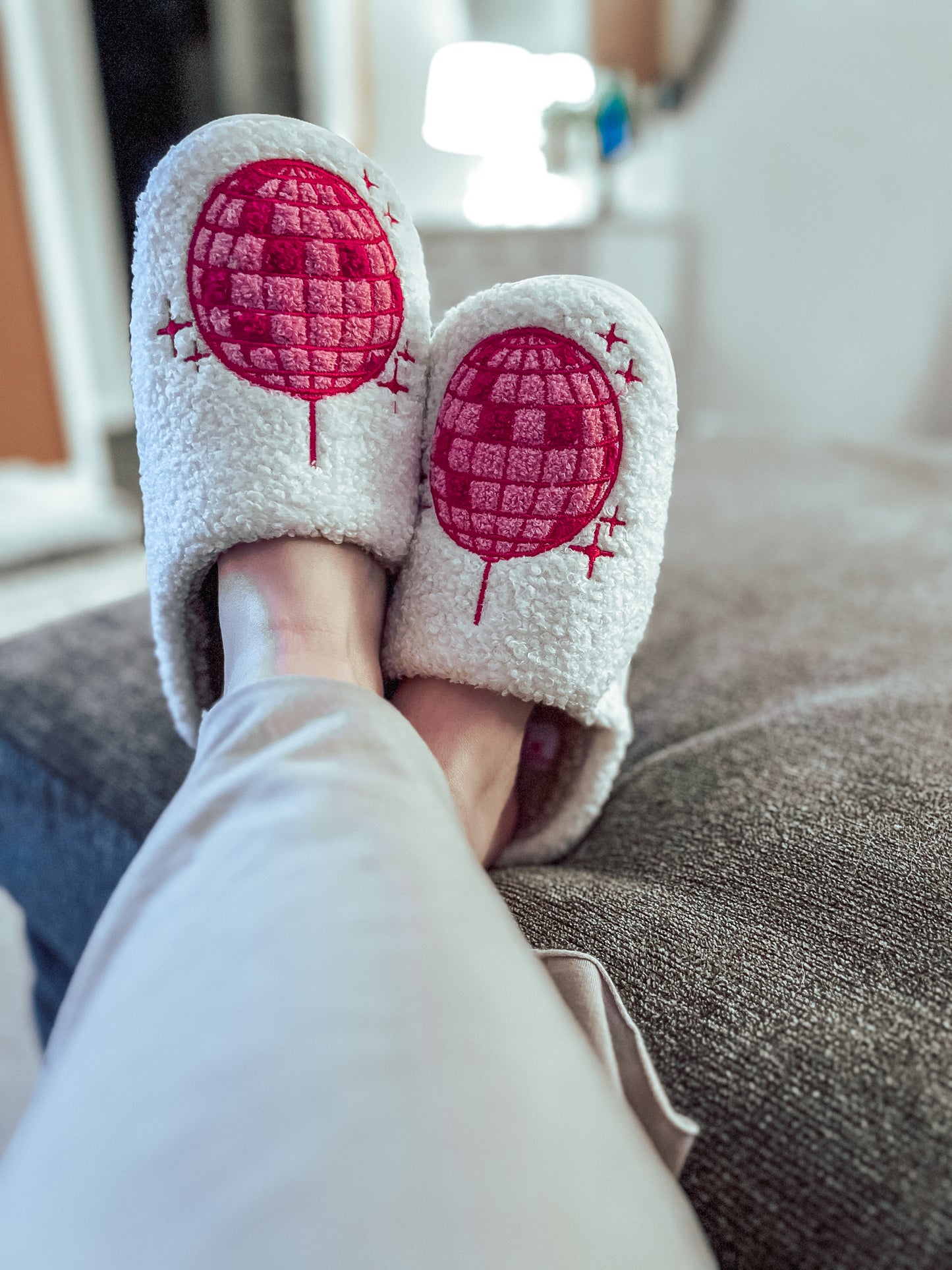 Pink Disco Ball Slippers - November Moon