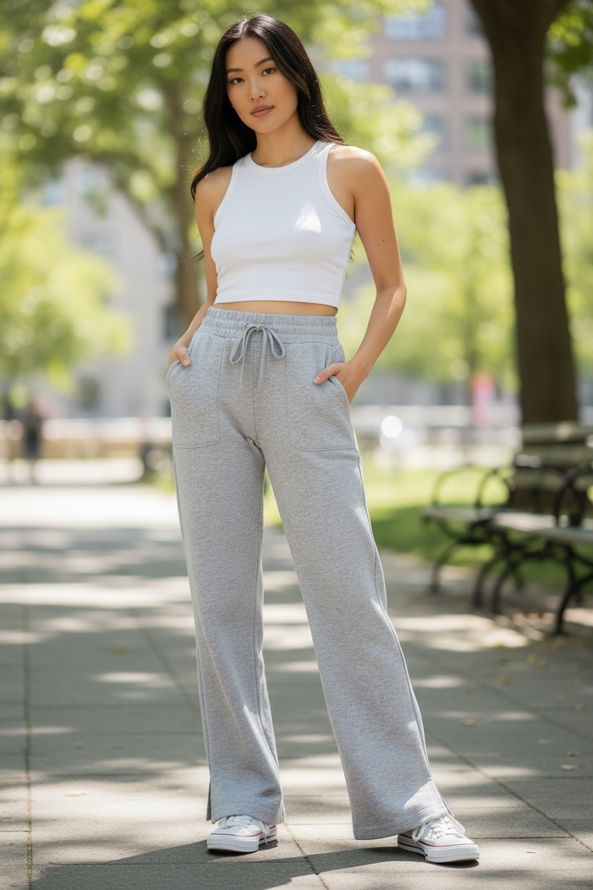 French Terry Sweatpants - Lt Gray