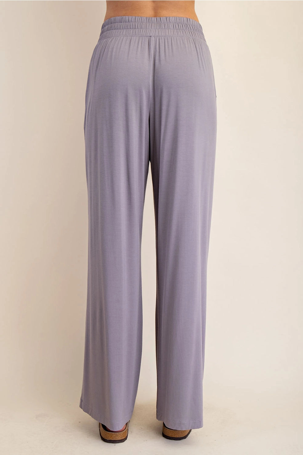 Breezy Wide-Leg Sweatpants - Gray Lavender