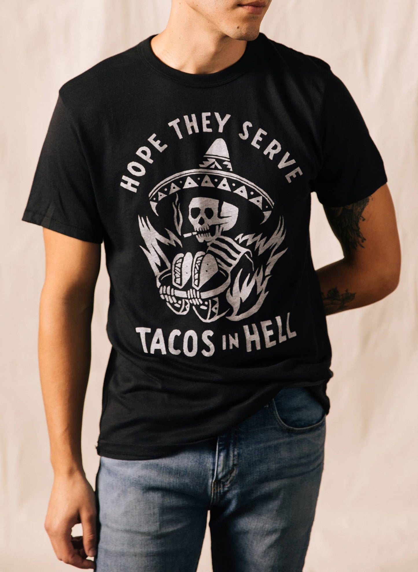 Hope They Serve Tacos In Hell Tee - Unisex
