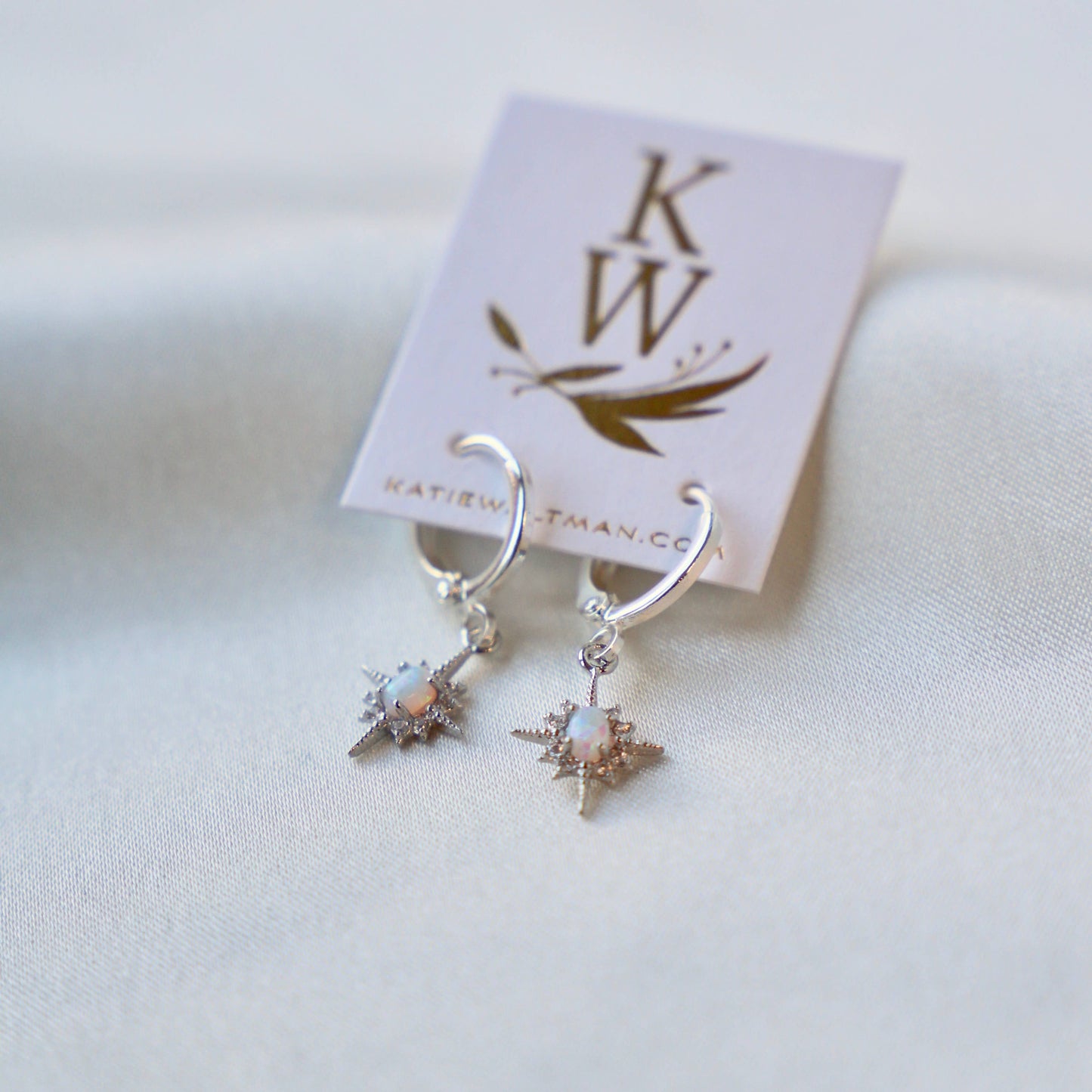 Opal North Star Earrings - Silver - November Moon
