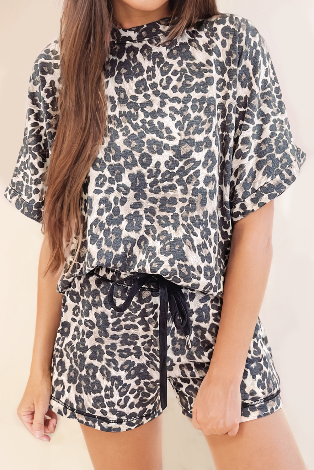 Cheetah T-Shirt & Shorts Lounge Set