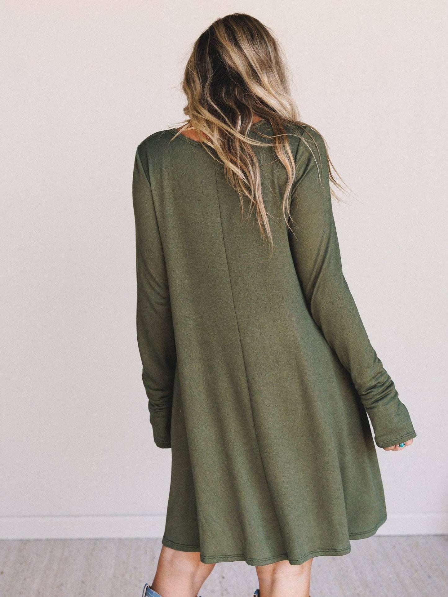 Maisie Long Sleeve Dress - Olive