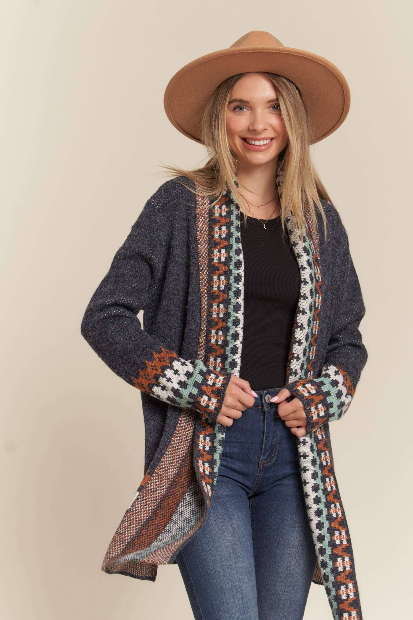 Aztec Cardigan - Navy
