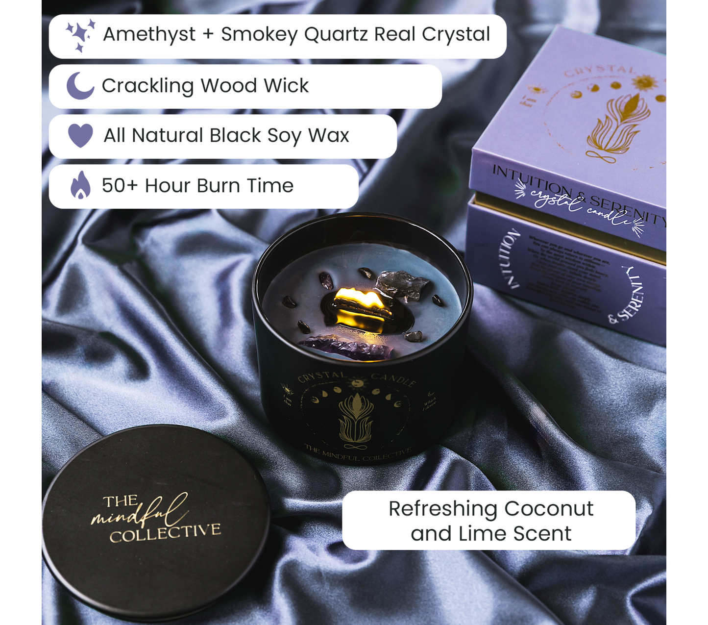 Intuition & Serenity Black Candle