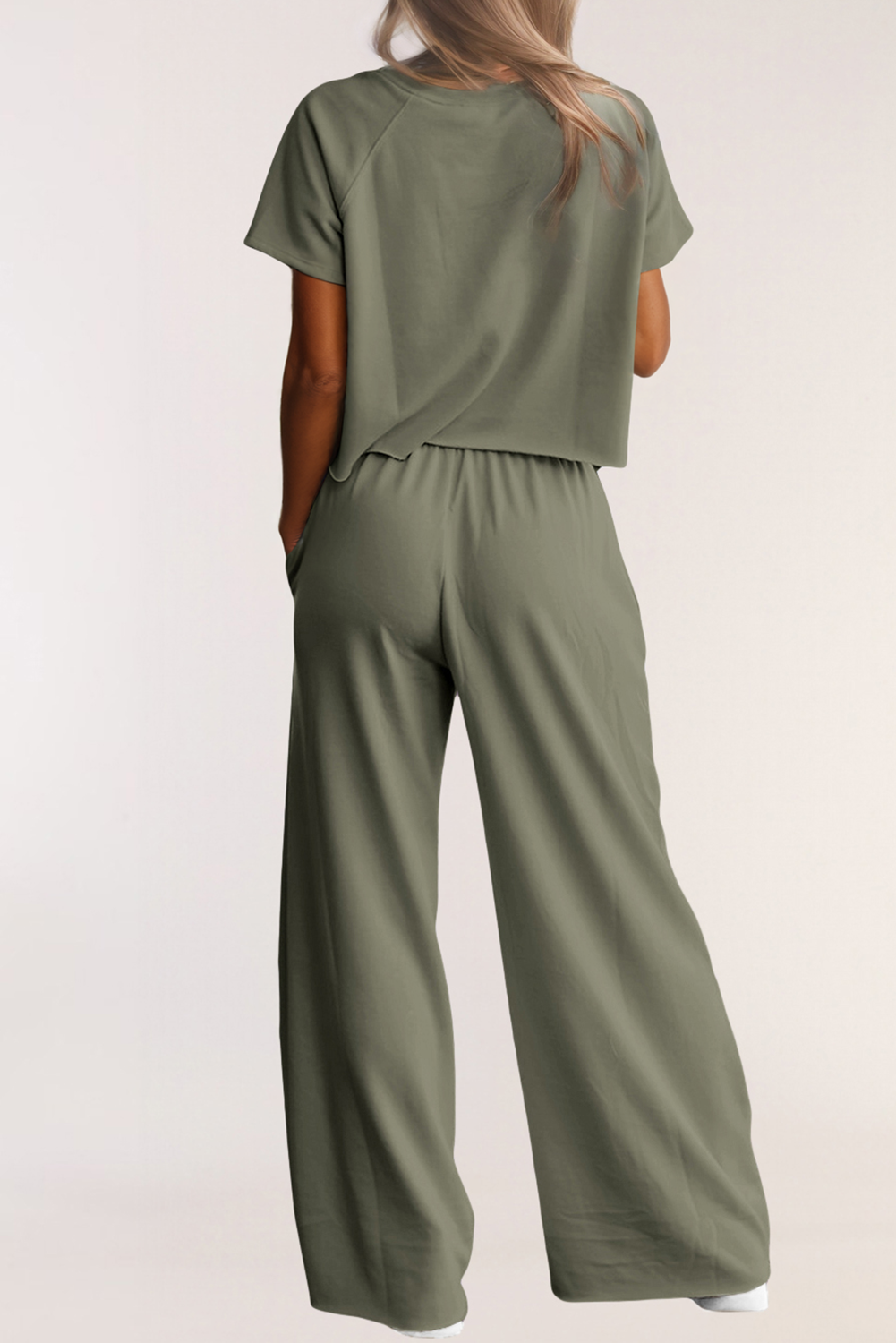 Raw Hem Loose Pant Set