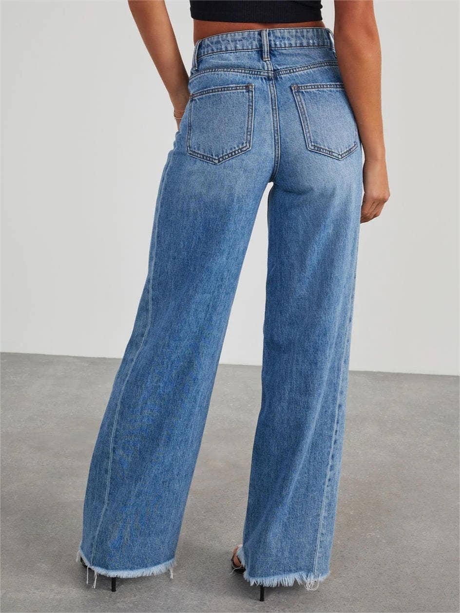High Waist Wide Leg Jeans - November Moon