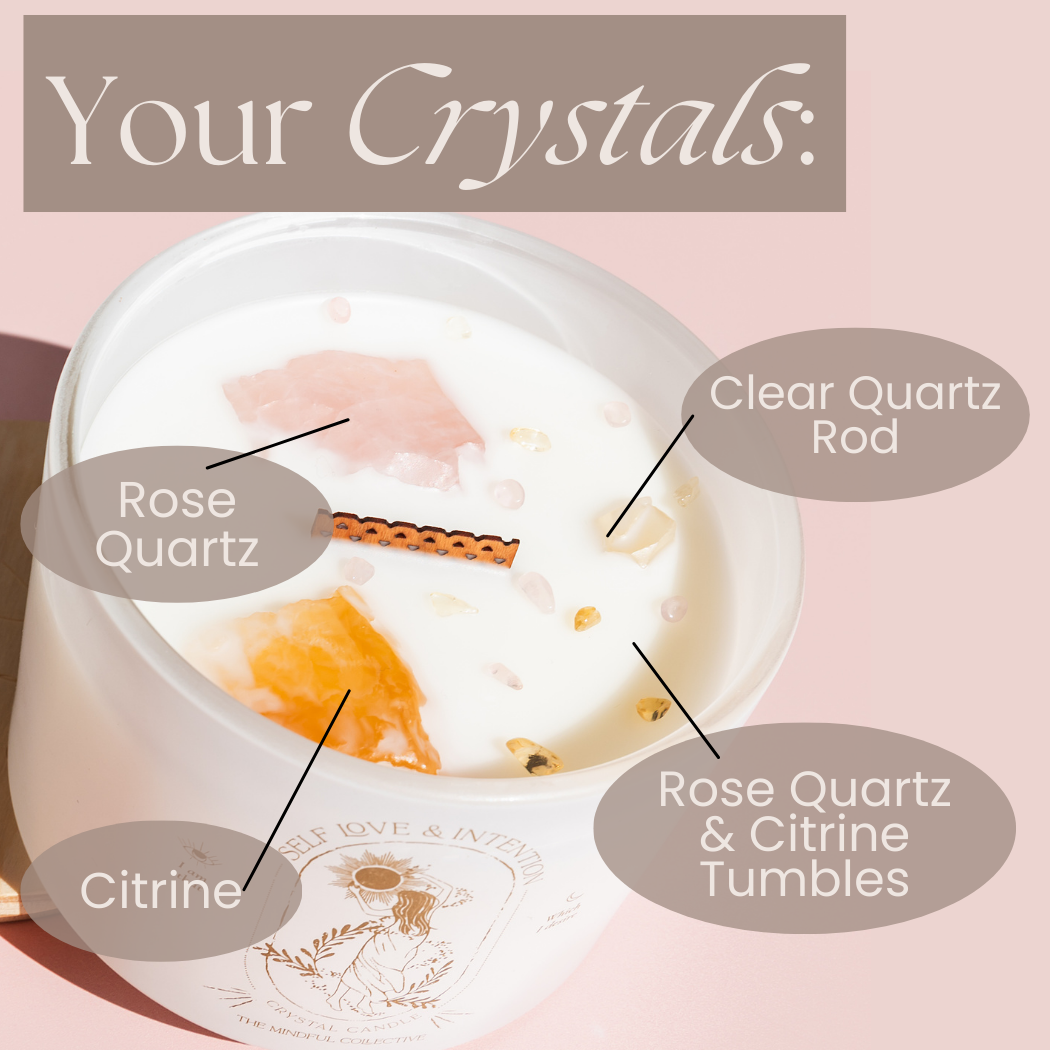 Self Love & Intention Crystal Candle