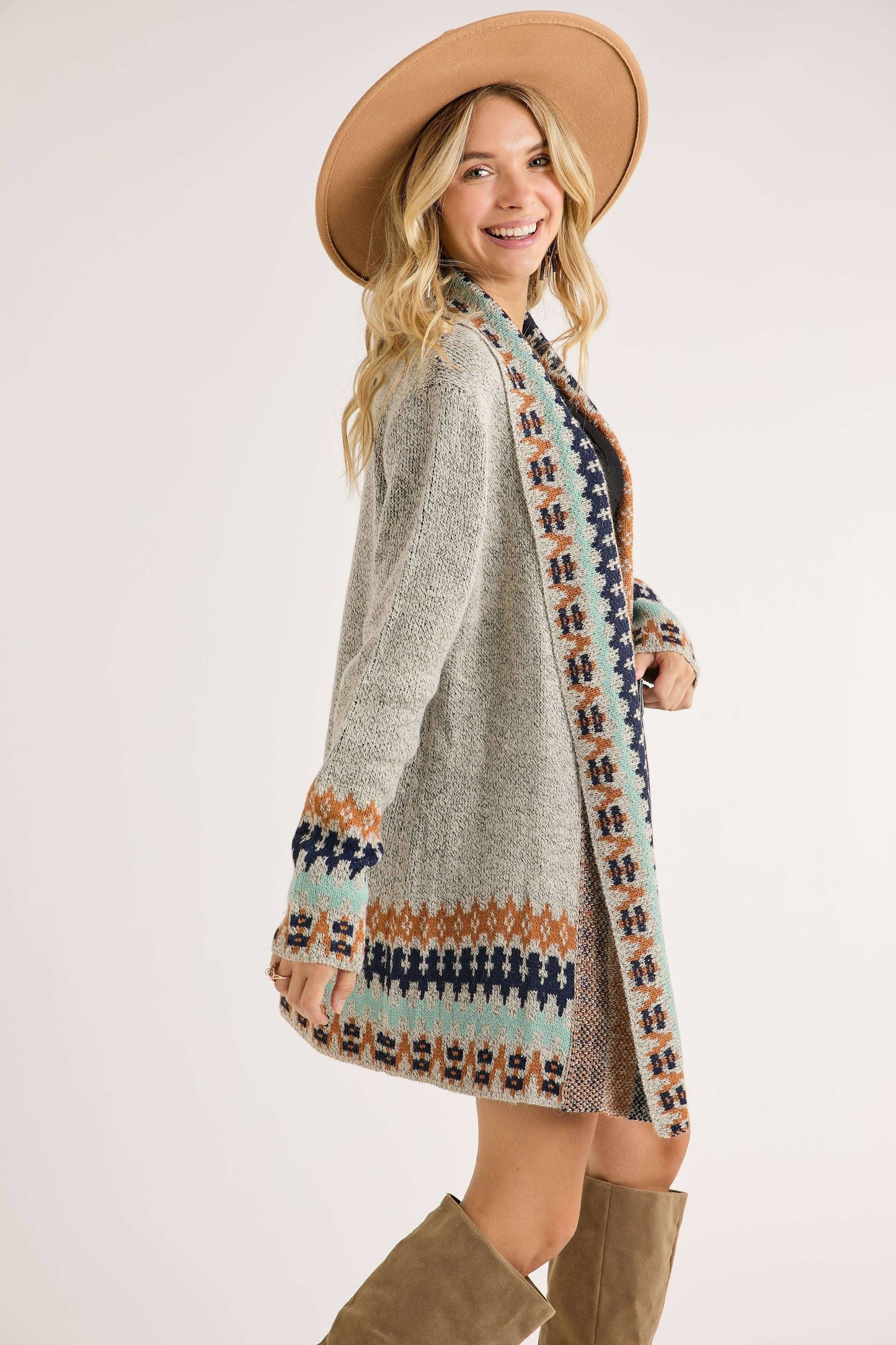 Aztec Cardigan - Grey