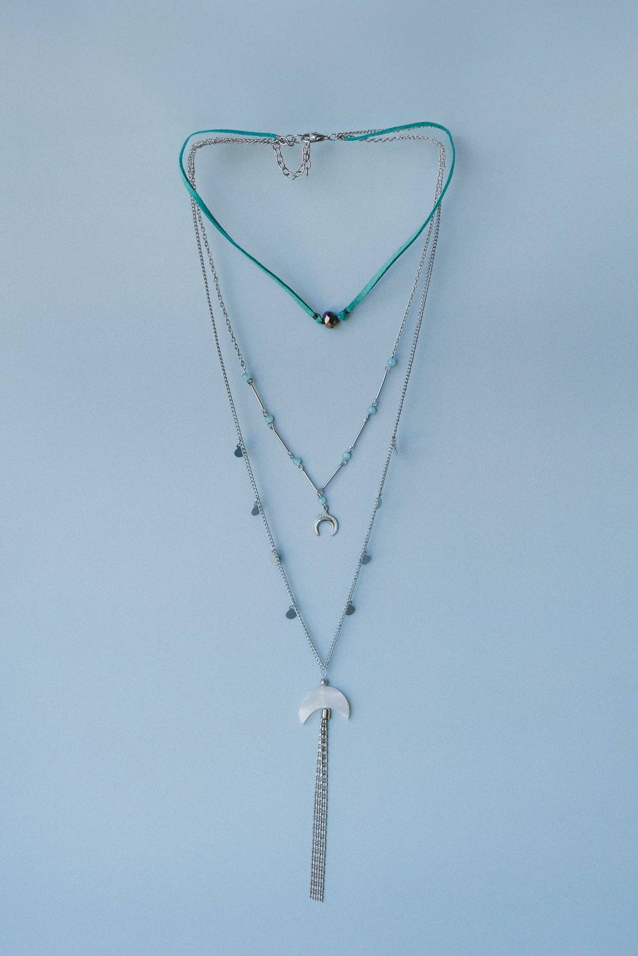 Blue Moonstone Layered Necklace