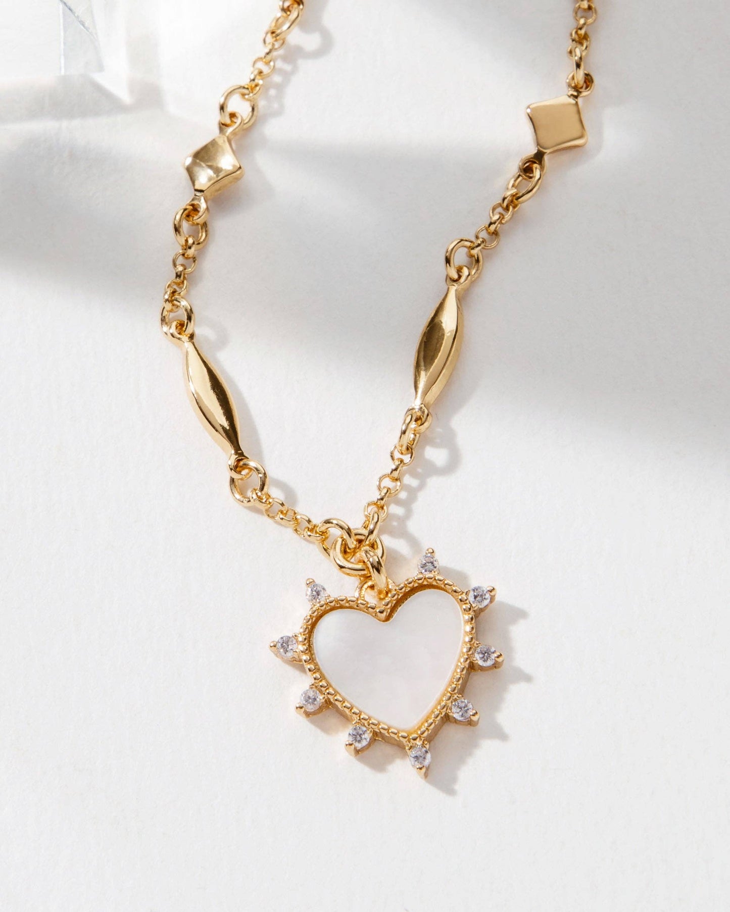 Gilded Heart Charm Necklace