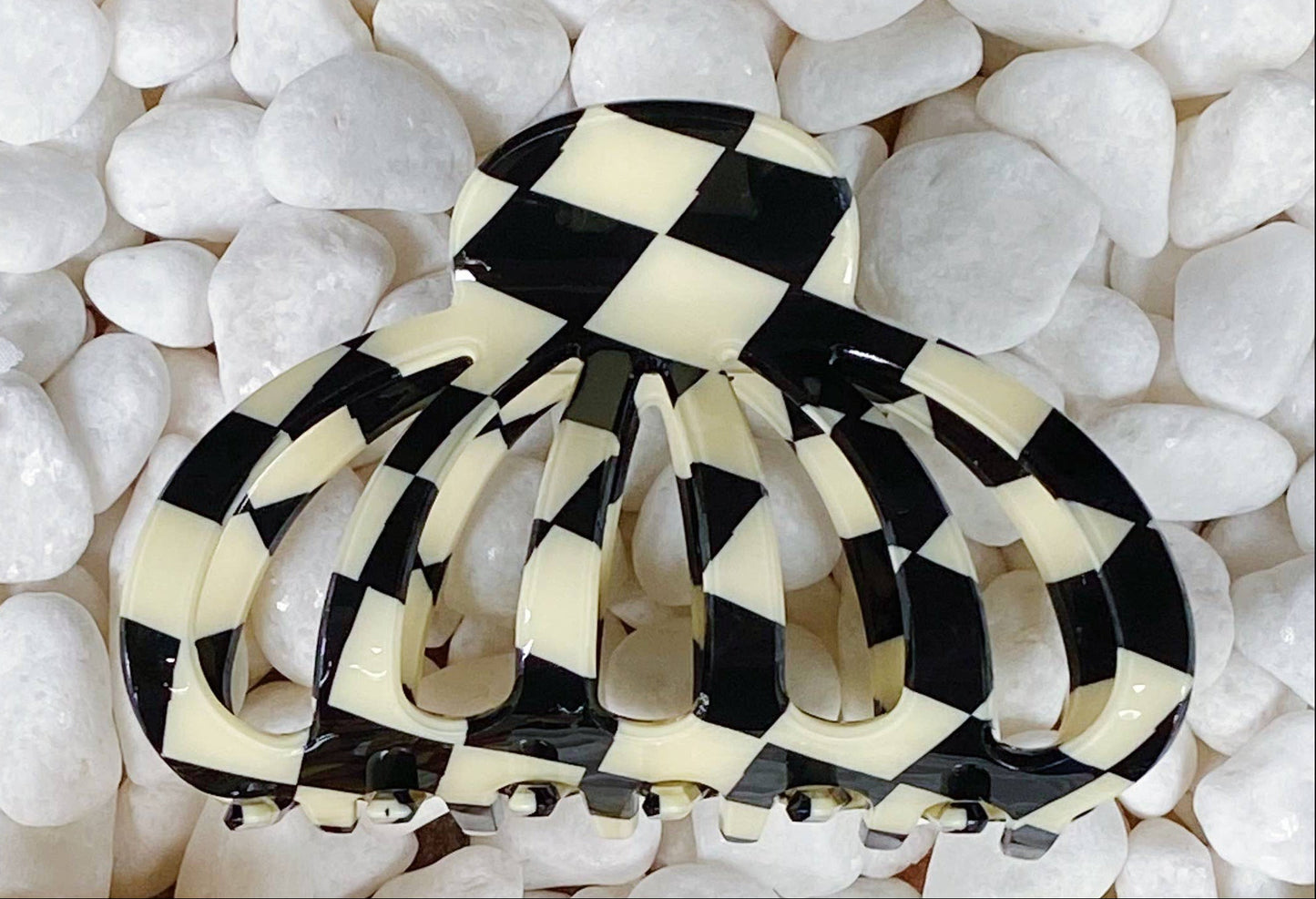 Checkered Hair Claw Clip