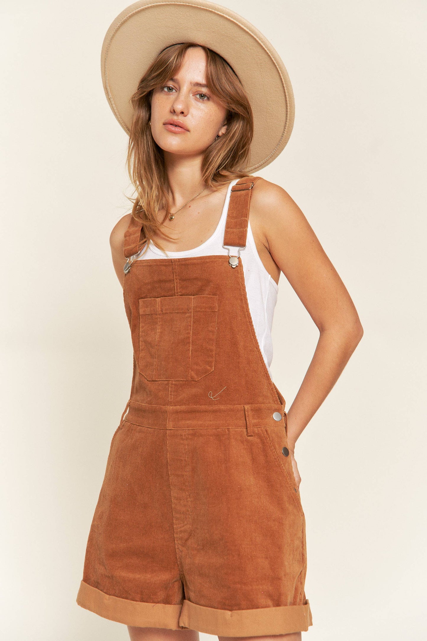 Corduroy Overall Shorts